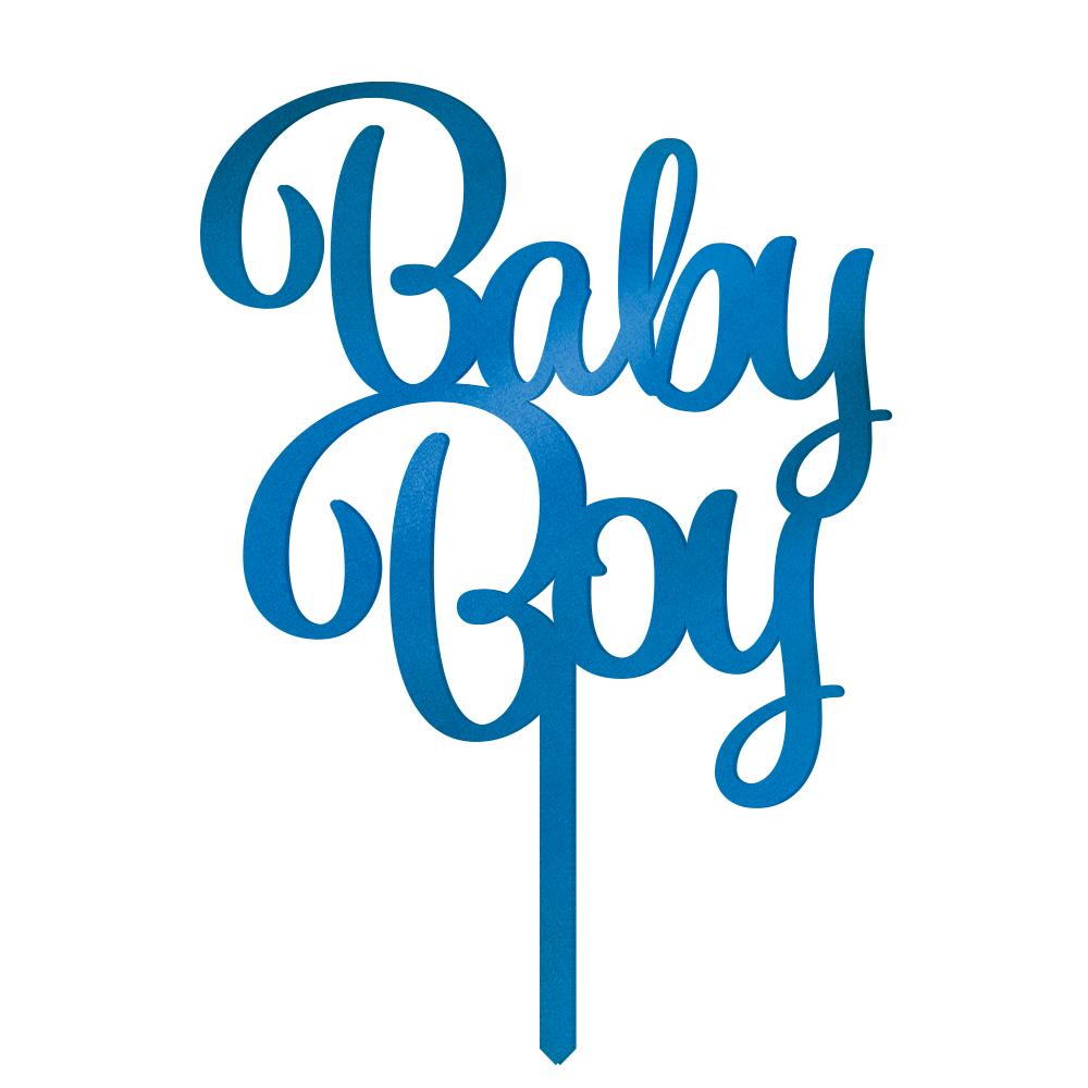 Kakepynt, speil blå - Baby Boy