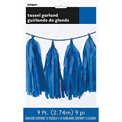 Girlander tassel, ferdigmontert - blå