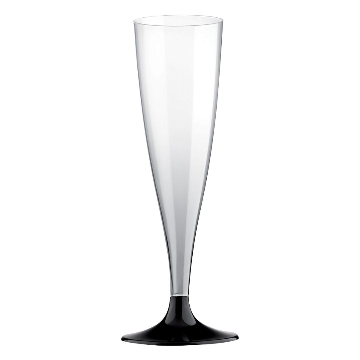 Champagneglass svart stett - 6 stk