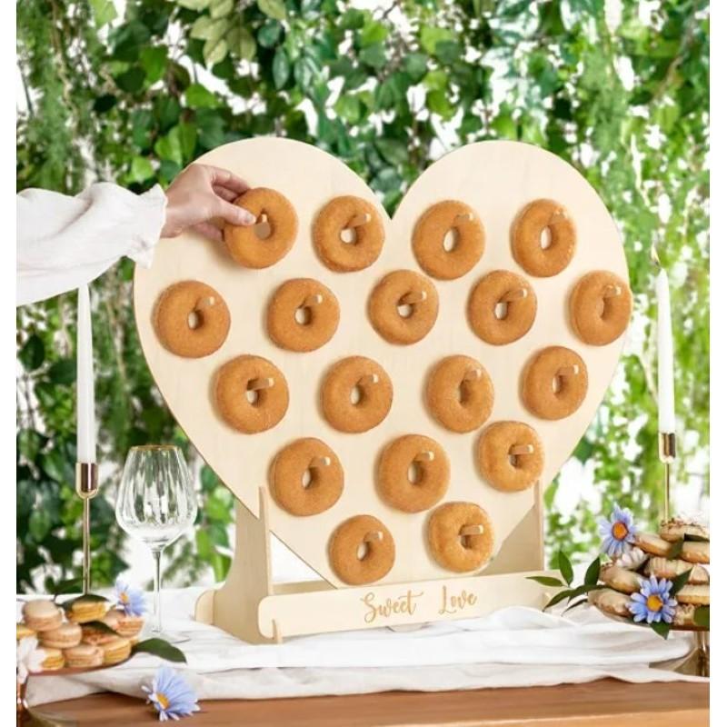 Donutvegg, treverk - hjerte