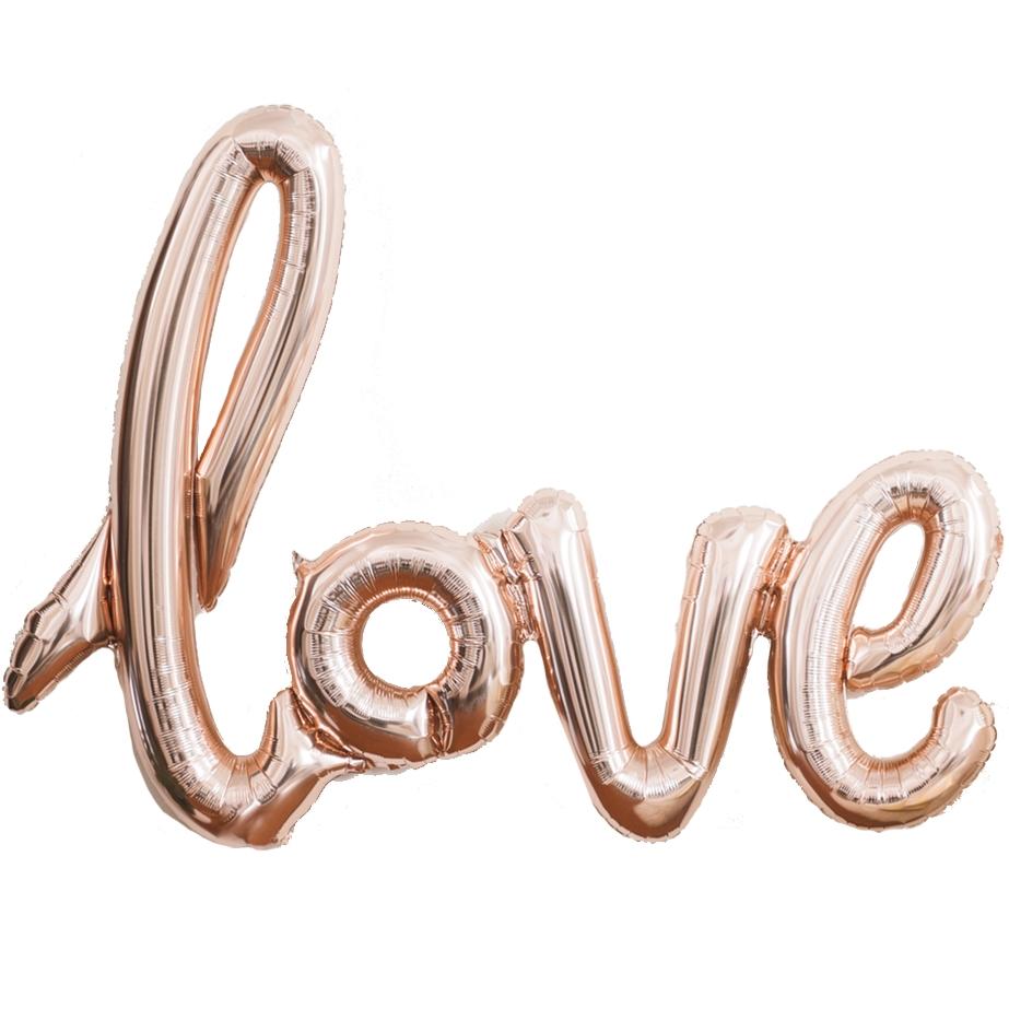 Ballongrekke LOVE - rosegull