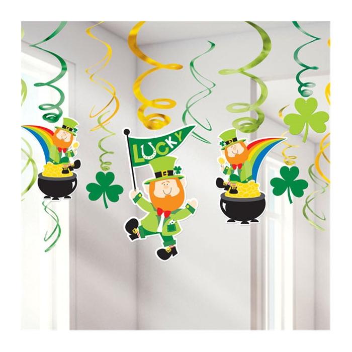 St. Patrick's Day hengende pynt - 12 stk