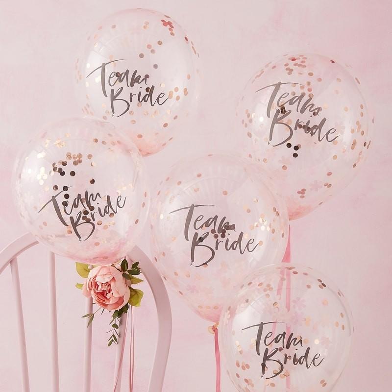 Konfettiballonger, Team Bride – 5 stk