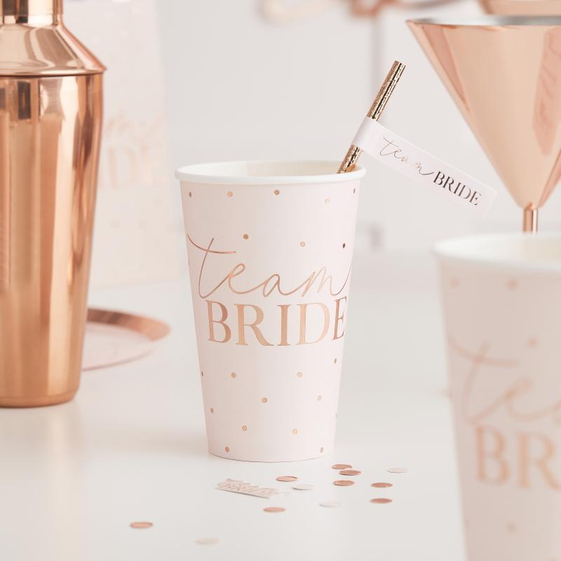 Pappkopper blush, Team Bride – 8 stk