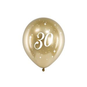 Ballonger chrome gull 30, 30 cm - 6 stk