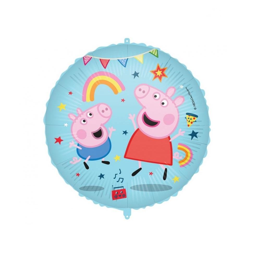 Folieballong rund - Peppa gris