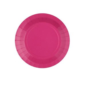 Papptallerkener 22 cm, mørk rosa - 10 stk