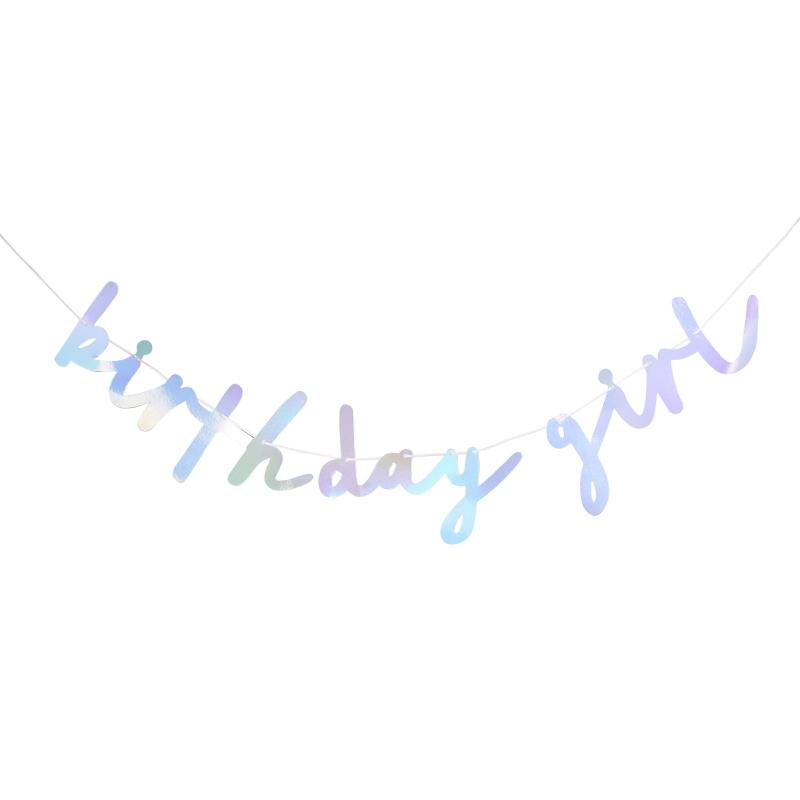 Banner iriserende - birthday girl