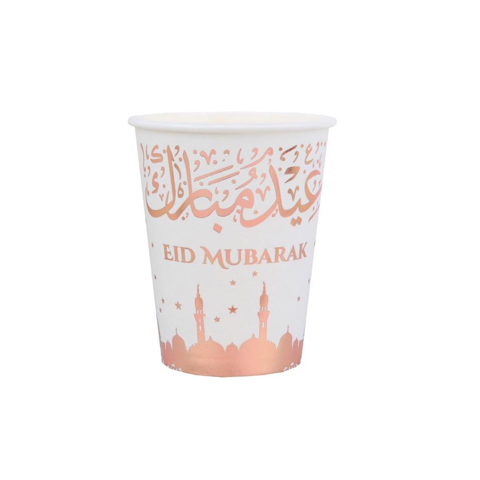 Pappkopper rosegull, Eid Mubarak - 10stk