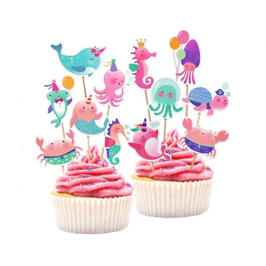 Cupcakepynt, under havet - 12 stk