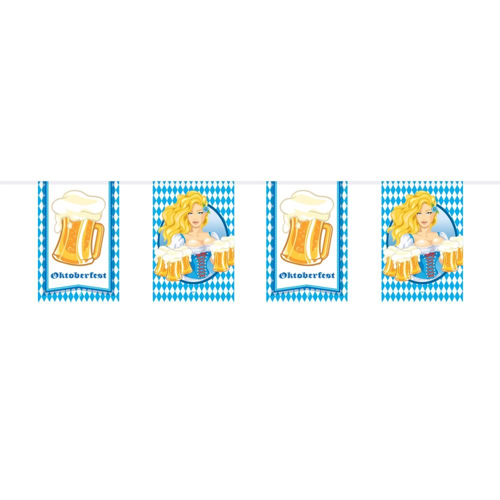 Oktoberfest flaggbanner ølseidler - 10 meter