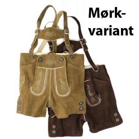 Oktoberfest lederhose ekte lær, mørk brun - kort