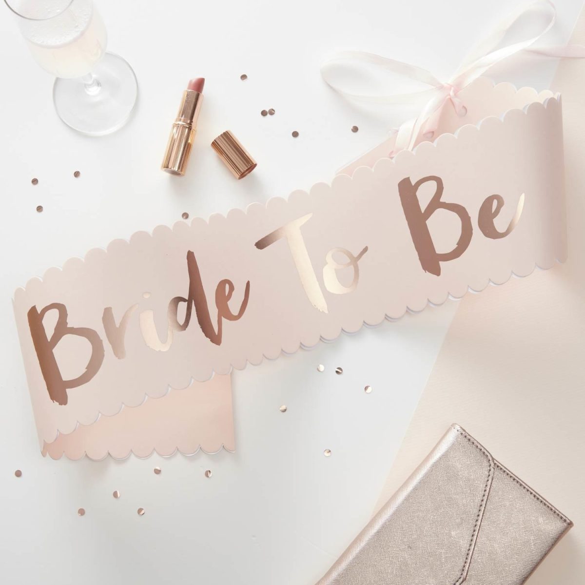 Festbånd, Bride to Be - rosa og rosegull