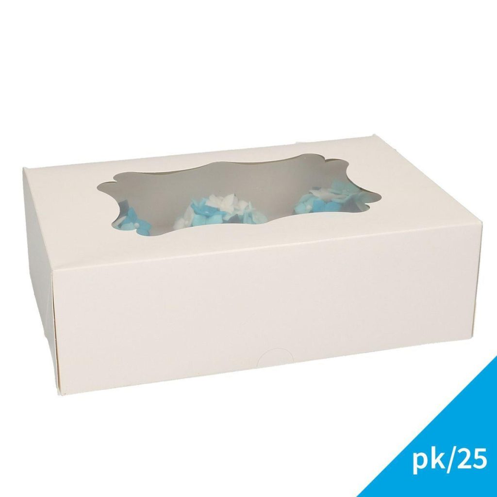 Cupcakes-esker Hvit, for 6 stor/12mini - 25pk