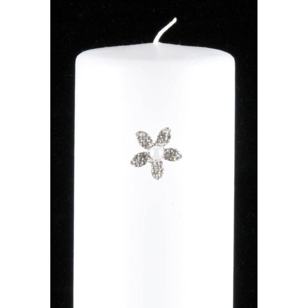 Lysdekor diamant-blomst m/perle - 12 stk