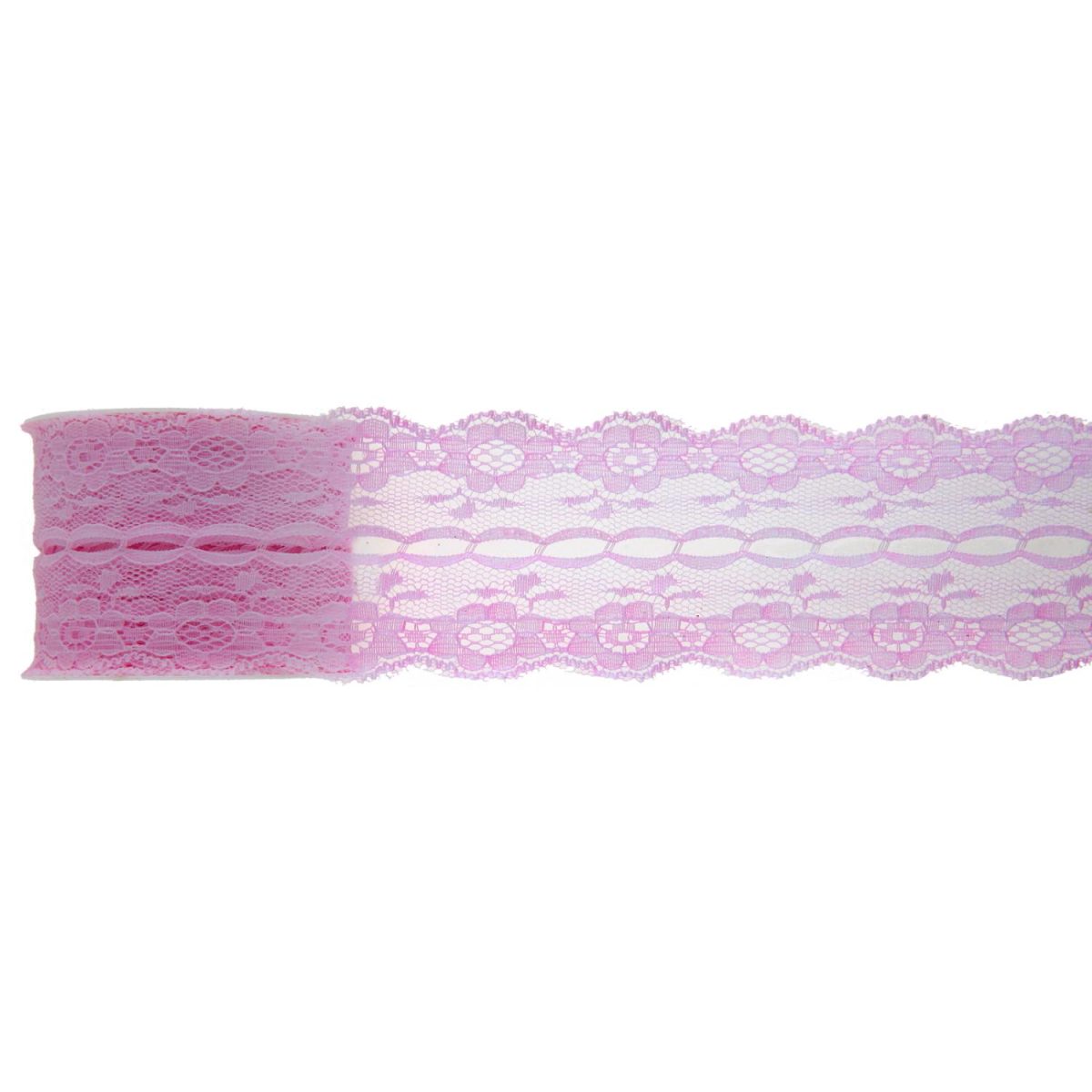 Pyntebånd 50mm blonder, lys rosa – 3 m