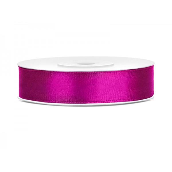 Silkebånd 12mm, fuchsia – 25 m