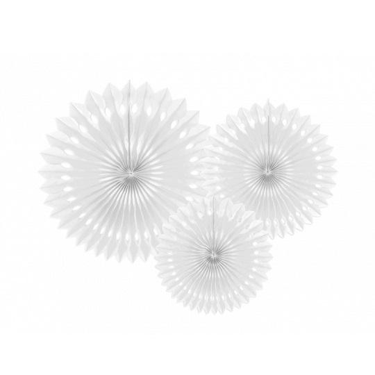 Papirvifter, krepp hvit  – 3 stk