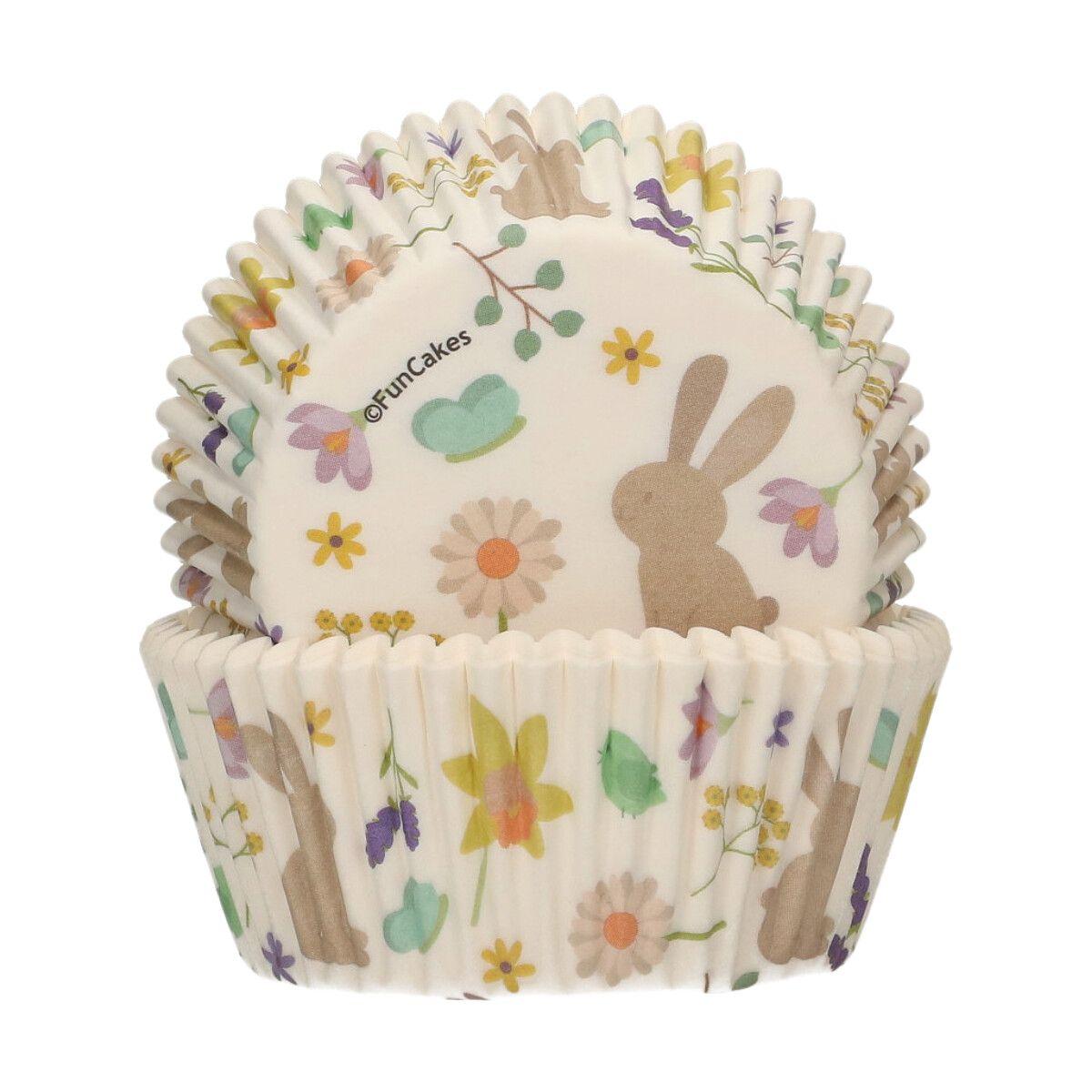 Cupcakeformer, kaniner og blomster - 48 stk