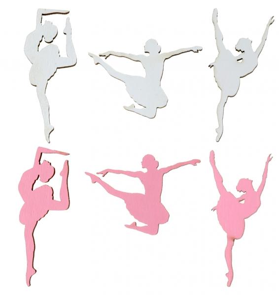 Bordkonfetti treverk, Ballerina – 10 stk