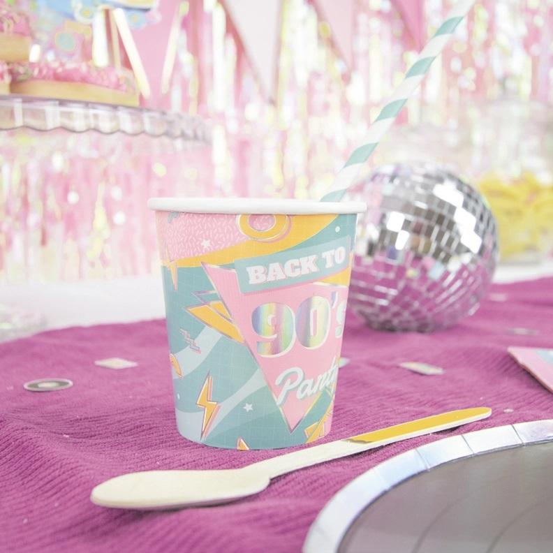 Pappkopper, 90s party - 8 stk