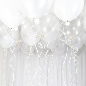 Ballonghimmel gjør det selv, hvit - 30 ballonger