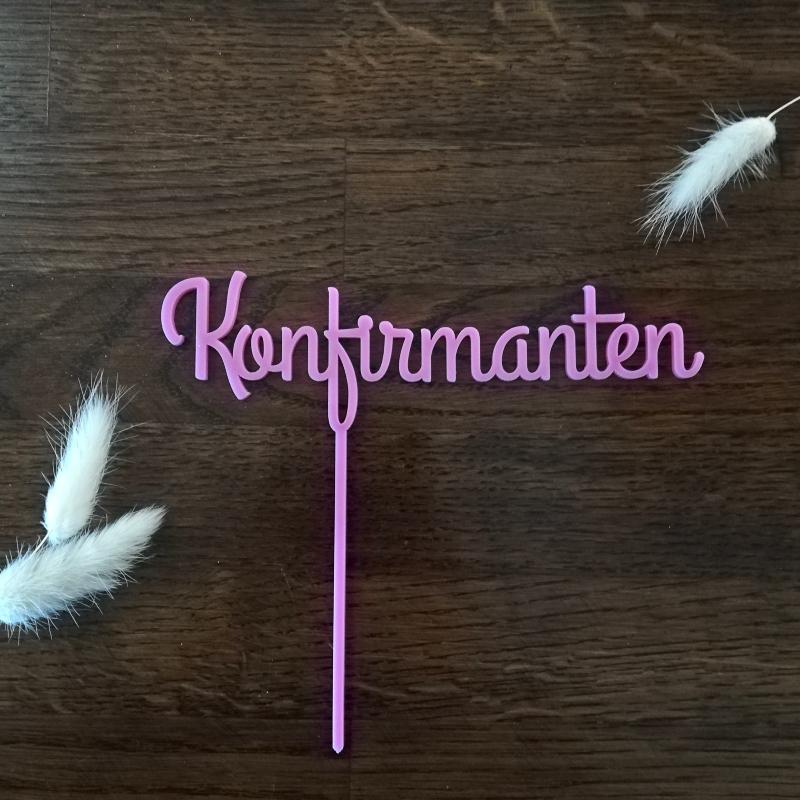 Kakepynt, rosa - Konfirmanten