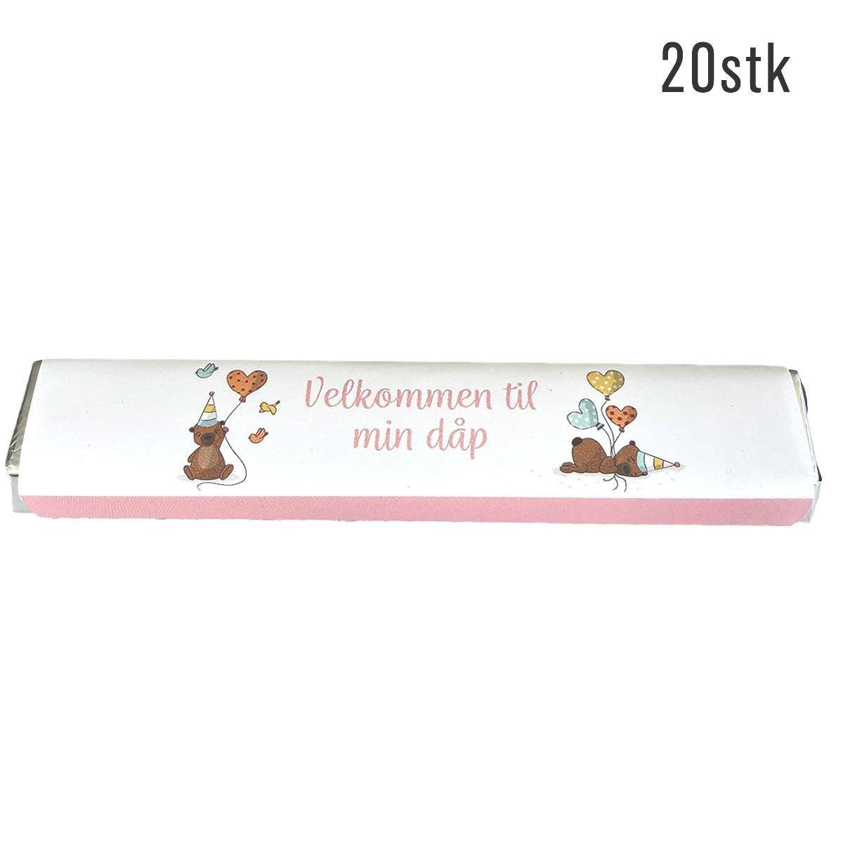 Kinder omslag, Dåp rosa - 20 stk