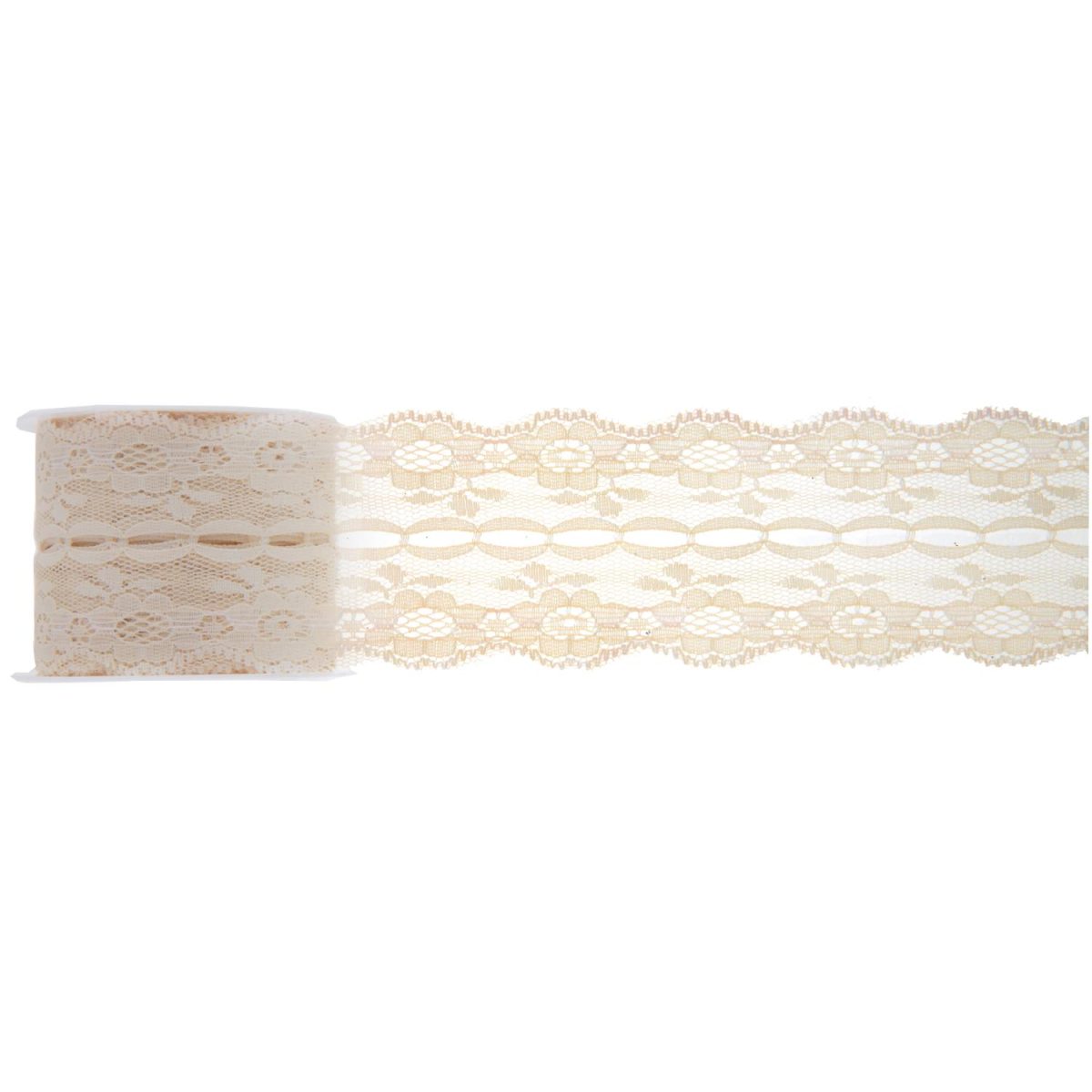 Pyntebånd 50mm blonder, krem – 3 m