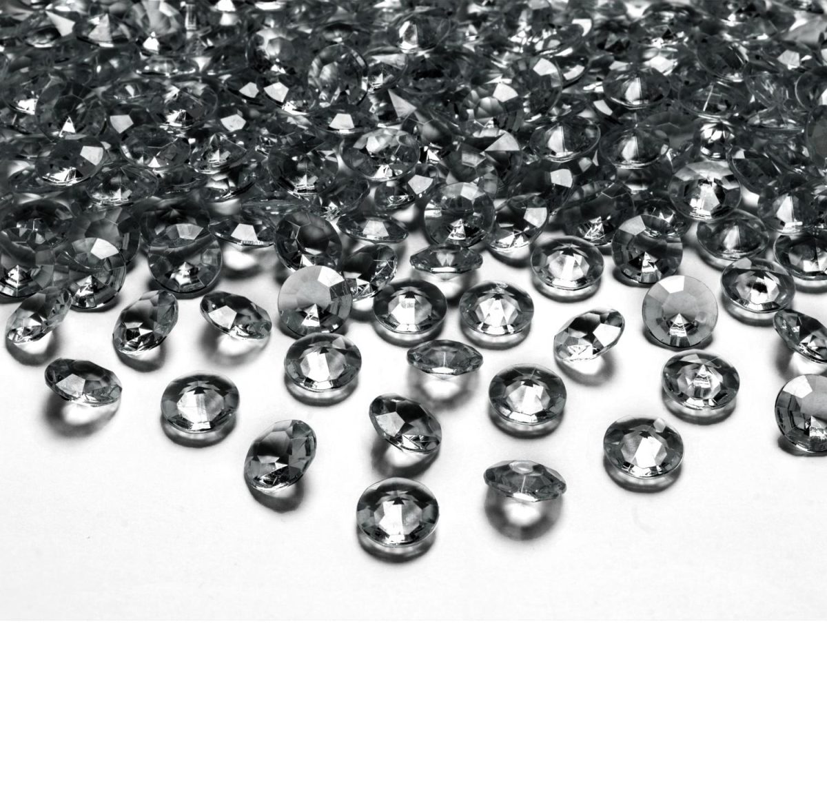 Konfetti diamanter, grå 12mm - 100 stk