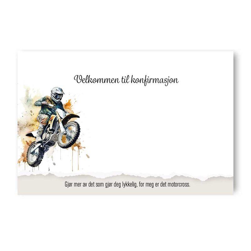 Bordkort konfirmasjon, motorcross - 20 stk