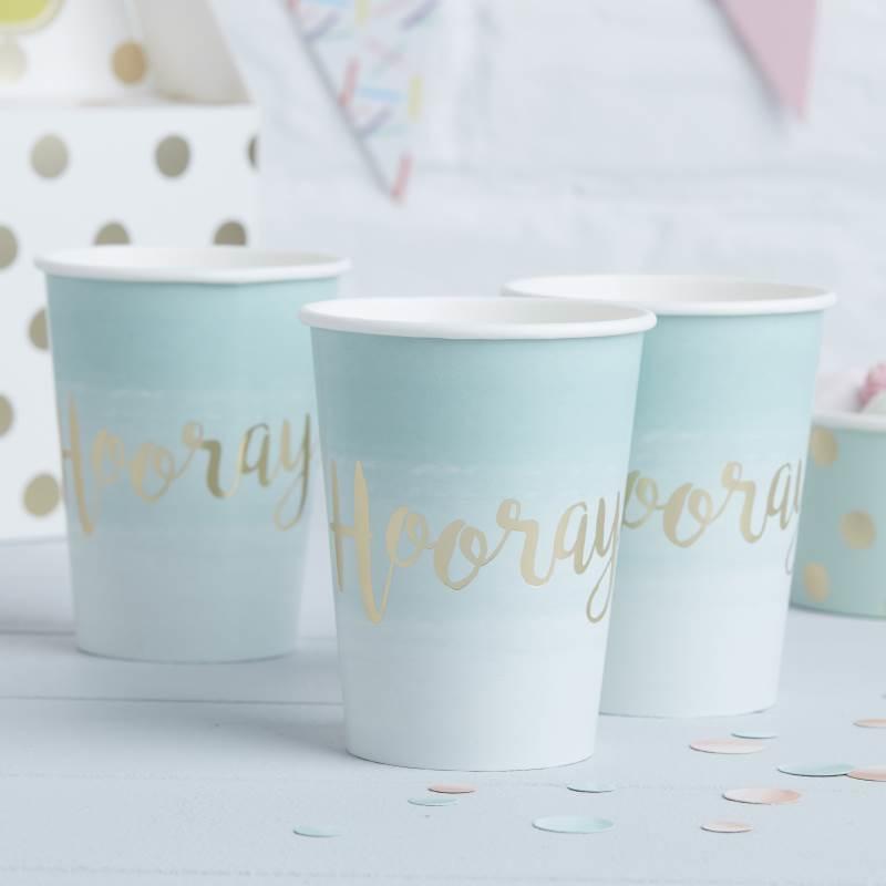 Pappkopper ombré mint – 8 stk