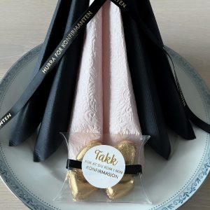 Klistremerker, Konfirmasjon takk, gull og hvit - 24 stk