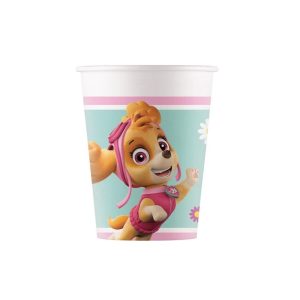 Pappkopper, rosa Paw Patrol - 8 stk