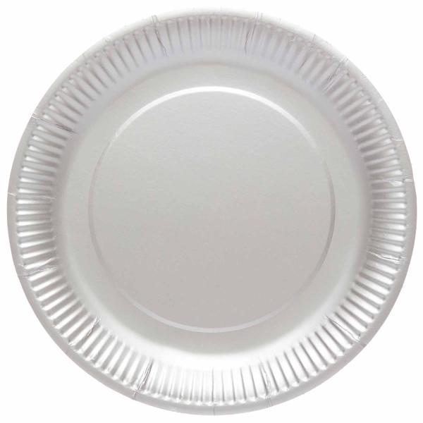 Papptallerkener, sølvgrå  – 8 stk
