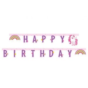 Banner, happy birthday - enhjørning