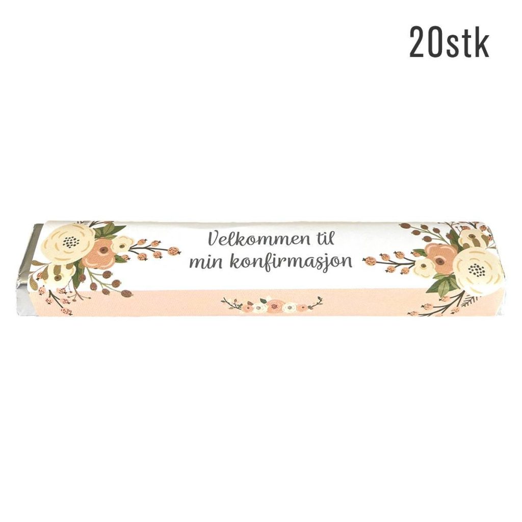 Kinder omslag, Konfirmasjon ferskenblomst - 20 stk