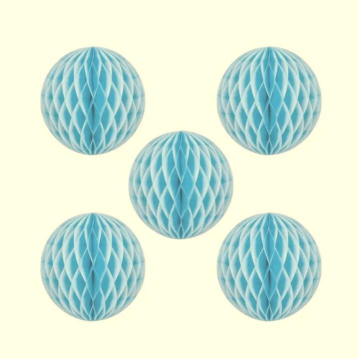 Honeycombs mini, 5cm lys blå - 5 stk