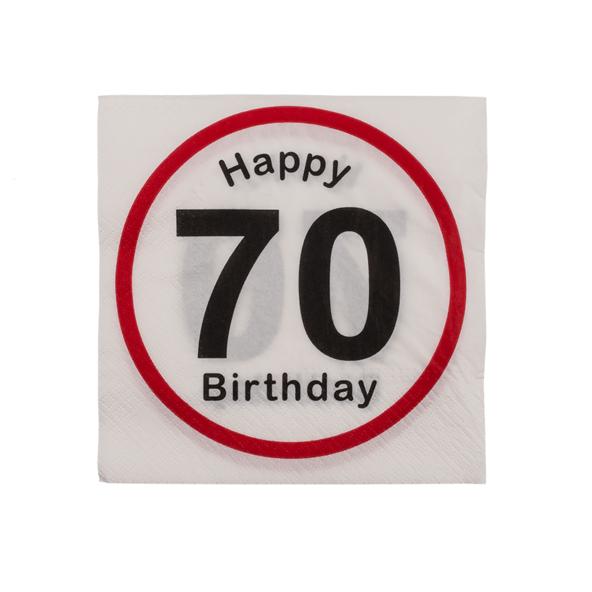 Servietter 70 år bursdag - 20 stk