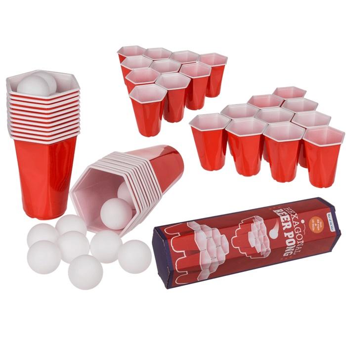 Beerpong sett hexagon