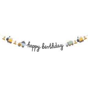 Banner, Happy birthday, anleggsmaskiner - 2m