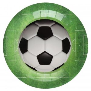 Papptallerkener, fotball på gress - 10 stk
