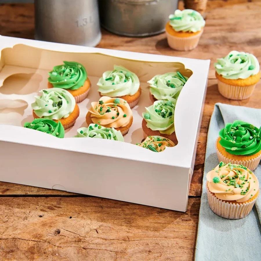 Cupcakes-esker Hvit, for 12 stor/24mini - 3pk