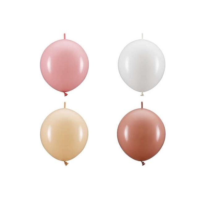 Ballonger linkaloons, natur og rosa  – 20 stk