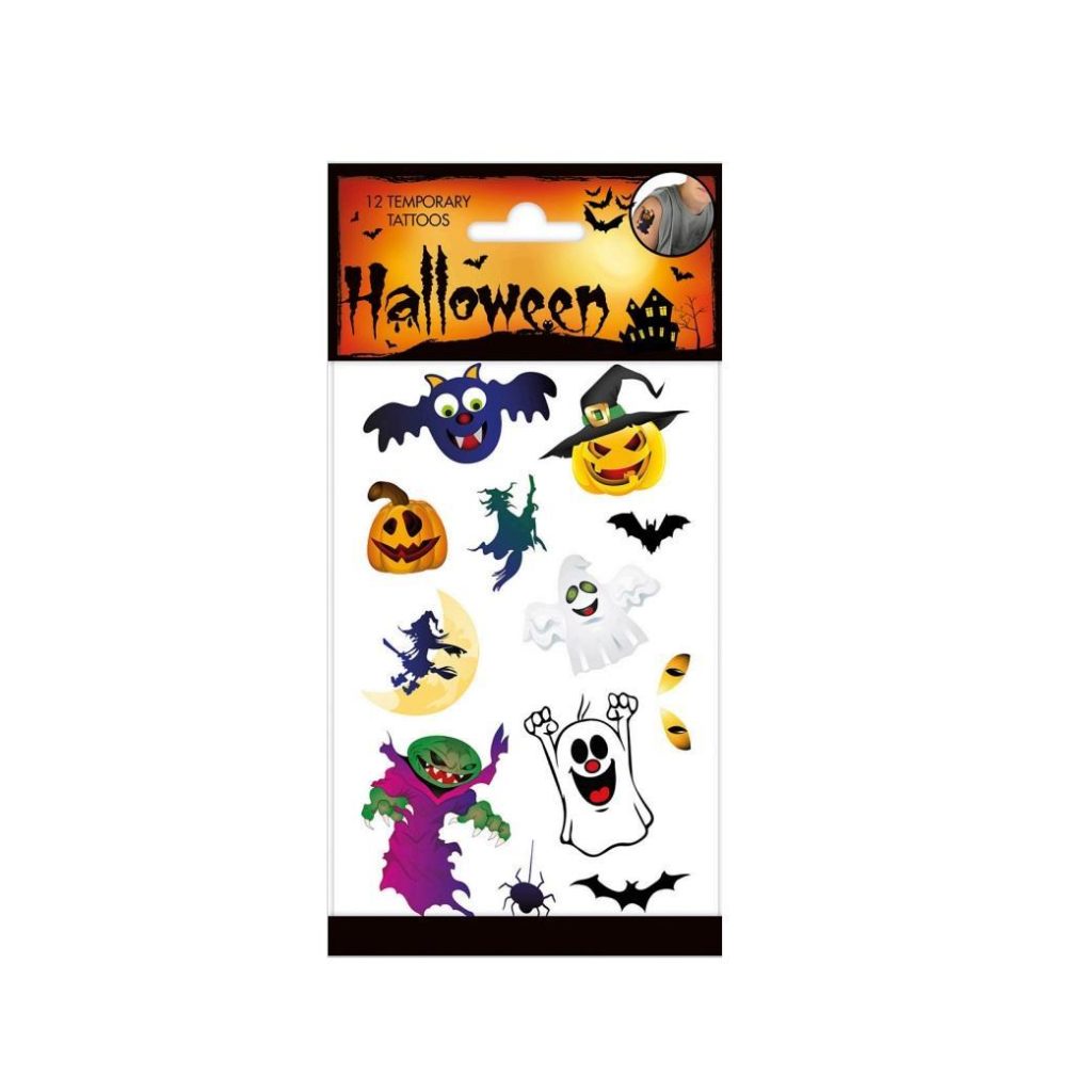 Midlertidige tatoveringer, søt halloween - 12 stk