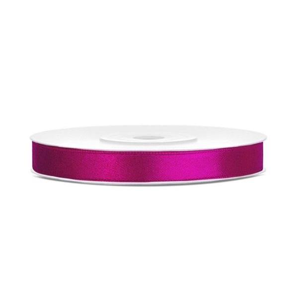 Silkebånd 6mm, fuschia – 25 m