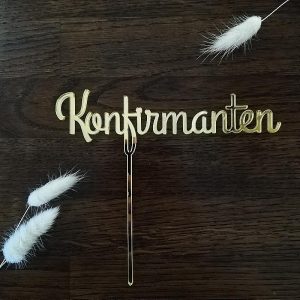 Kakepynt, speil gull - Konfirmanten