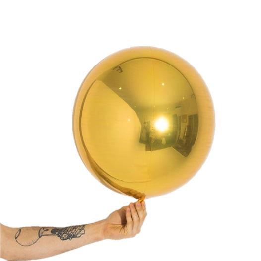 Orb ballong, metallic gull - 40 cm