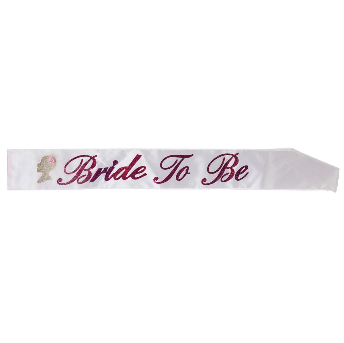 Festbånd, bride to be - hvit og rosa