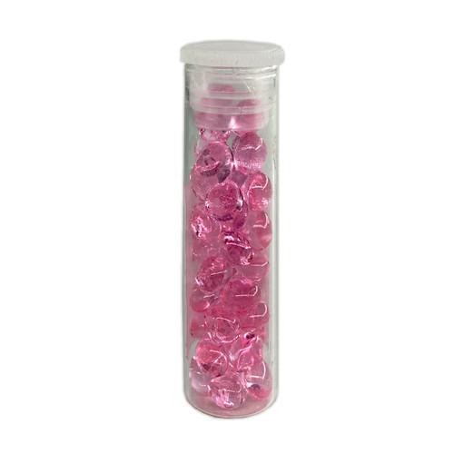 Spiselige diamanter, mørk rosa 6mm - 40 stk